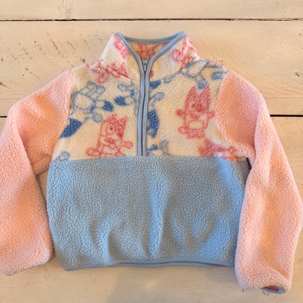 Girls Bluey 3/4 Fleece Pull over top